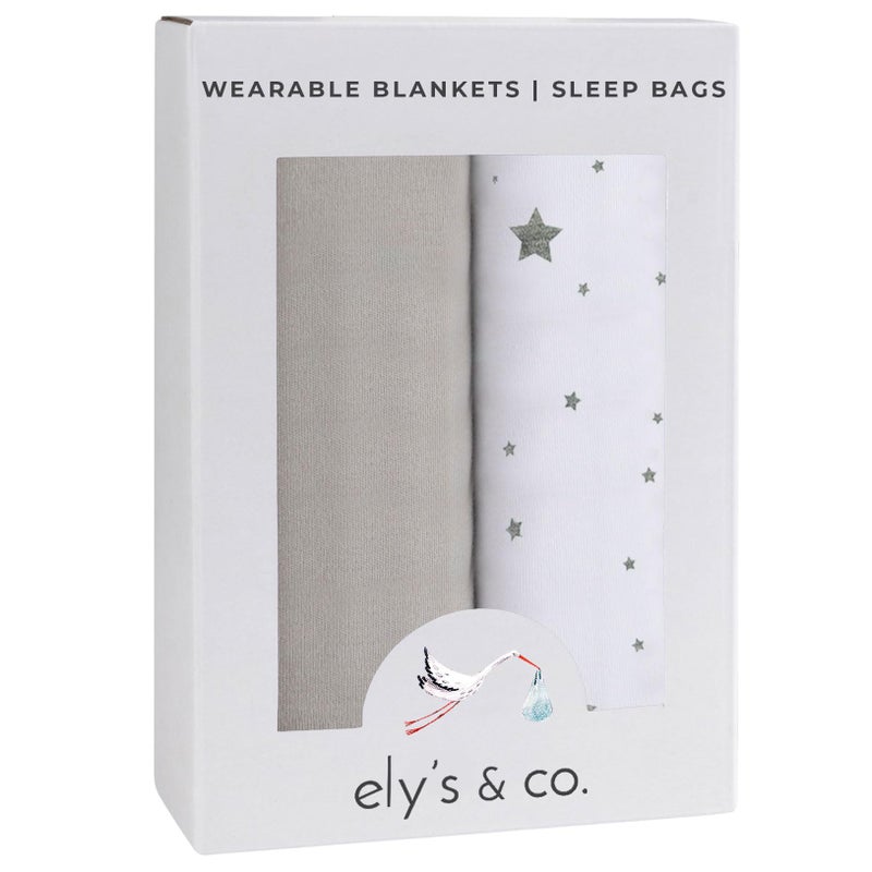 Ely's & Co. Baby Wearable Blanket - Baby Sleep Sack 100% Cotton - Sleep Sack 3-6 Months - Comfy Soft Lightweight, 2-Pack Set Gender Neutral Grey - Image 5